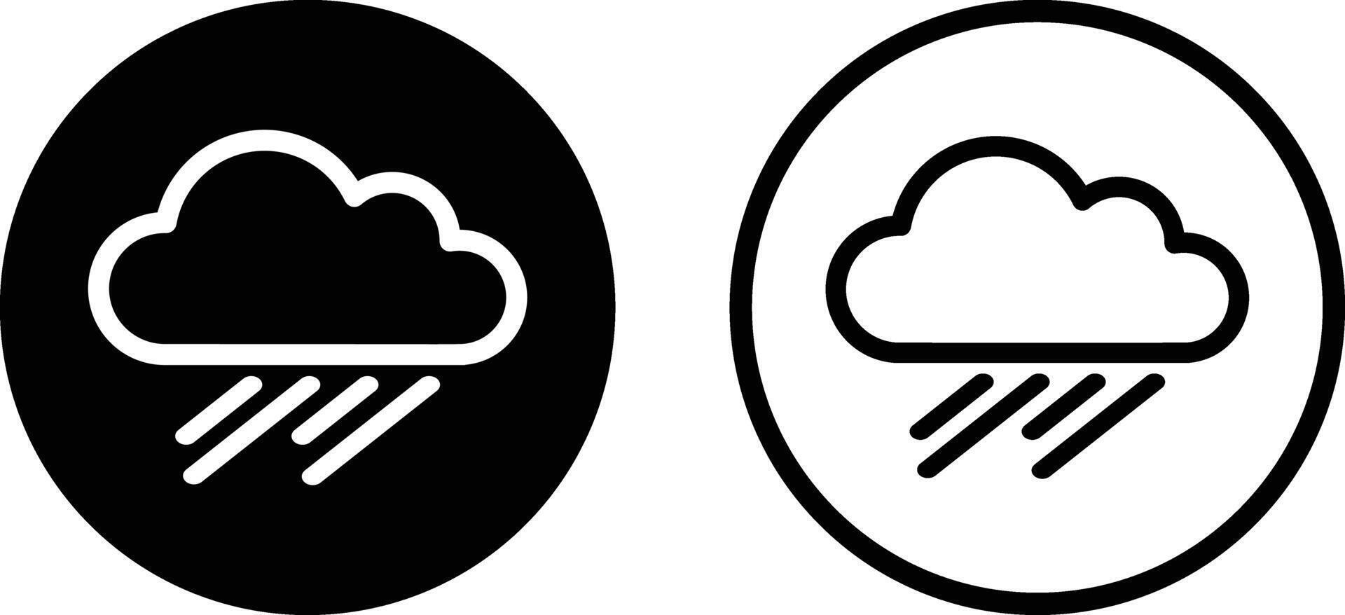 Rainy cloud icon set in two styles . Rain cloud icons . Vector illustration