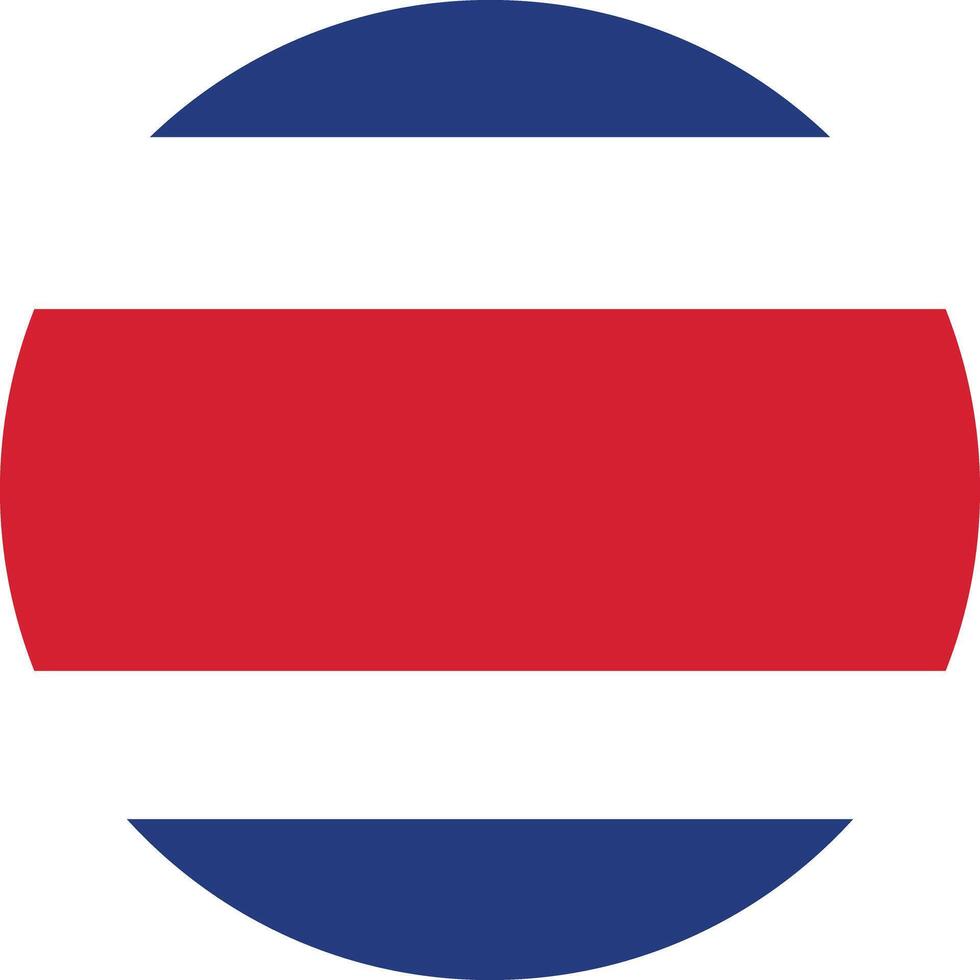 Round Costa Rica flag . Circle flag of Costa Rica . Vector illustration