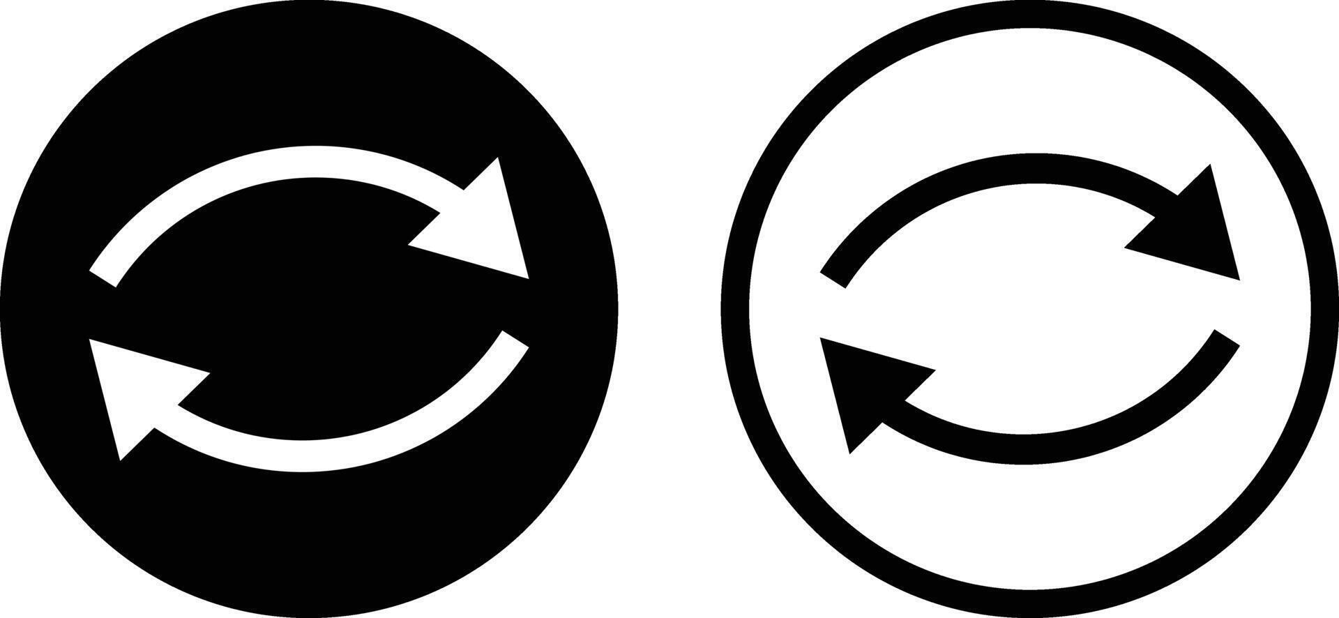 Reverse icon set in two styles . Reverse arrow icon vector . Refresh icon . Reload icon