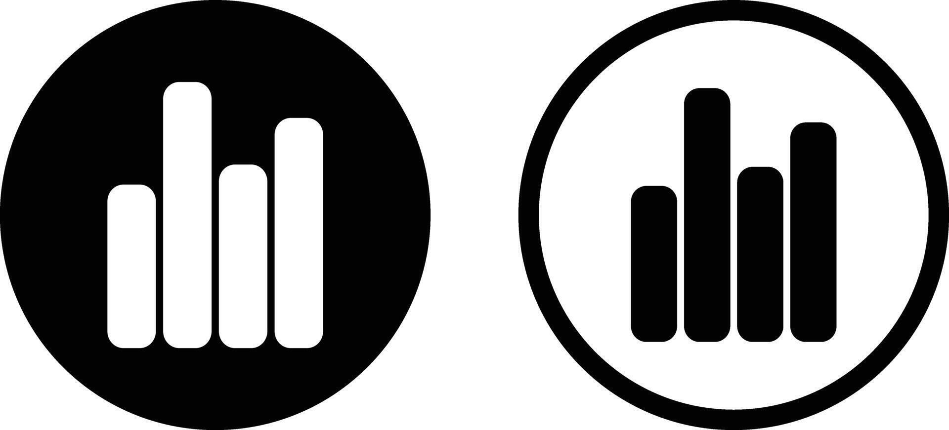 analítica icono en dos estilos aislado en blanco antecedentes . vector ilustración