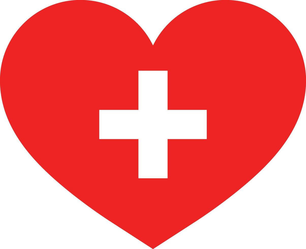 Switzerland heart flag . Switzerland flag in a heart shape. Vector illustration