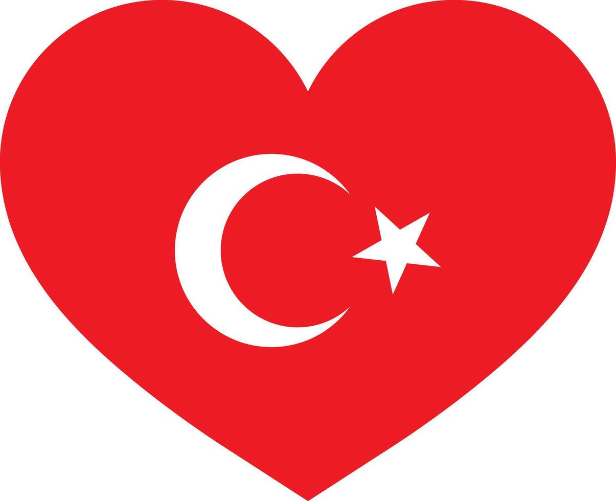 Turquía corazón bandera aislado en blanco antecedentes . turco corazón vector