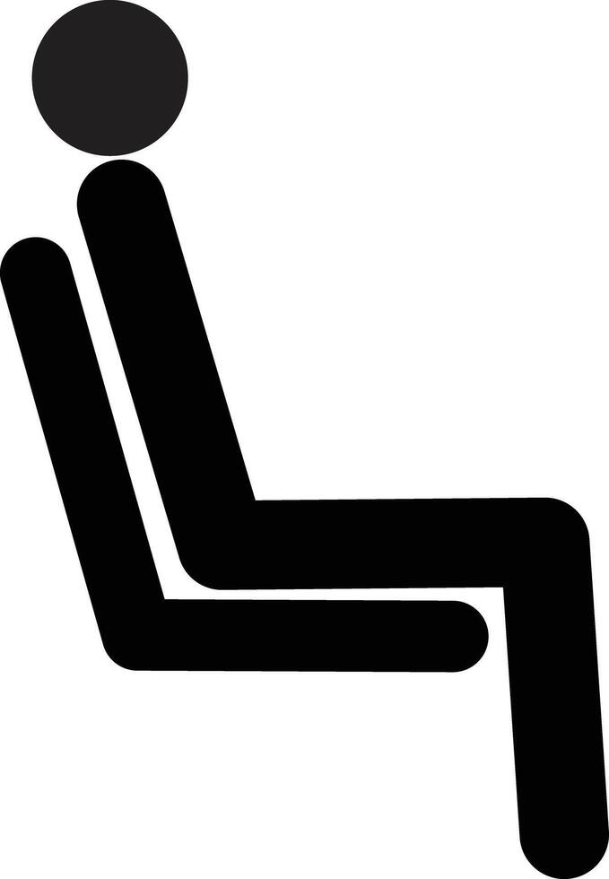 Sitting man icon . Sit airplane icon vector . seating man icon