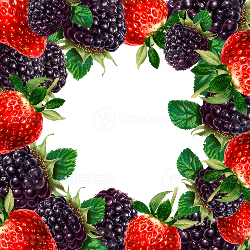 AI generated A variety of fruits and berries, a frame for an assortment of sweet fruits. Multivitamin complex banner. The design of the layout for smoothies. png