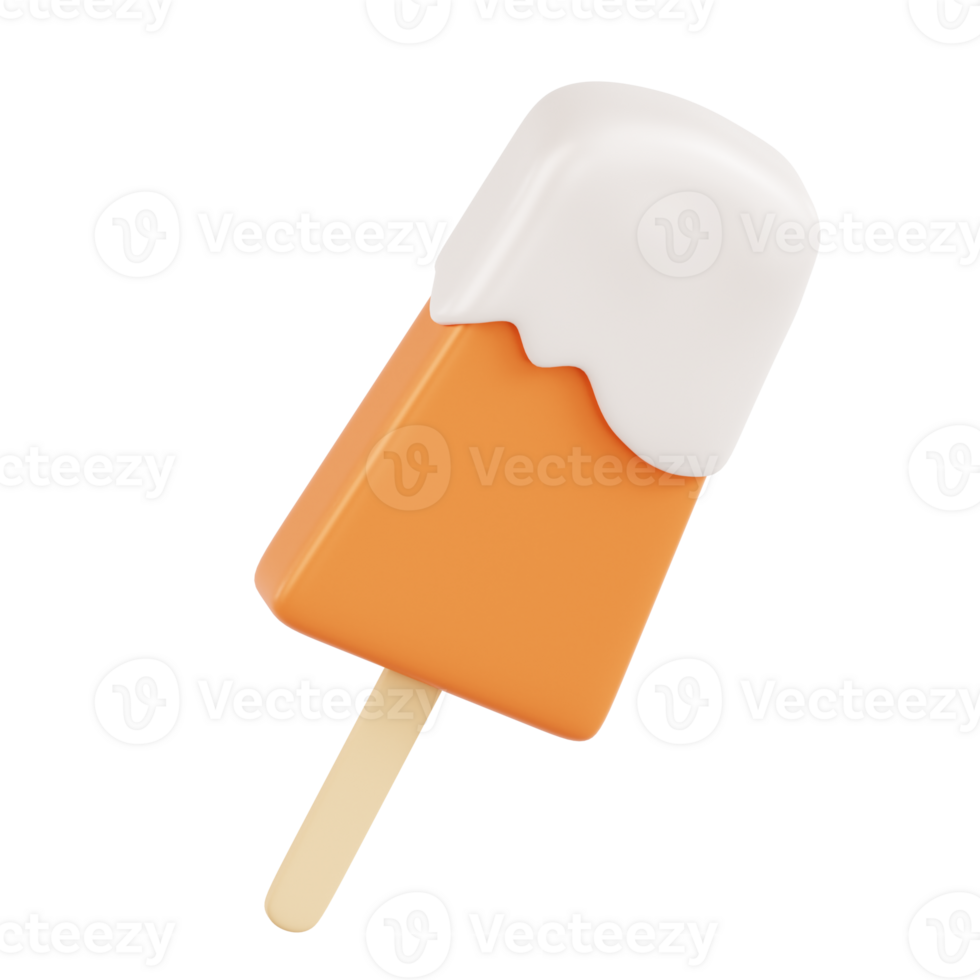 Orange Ice Cream 3D Illustration png