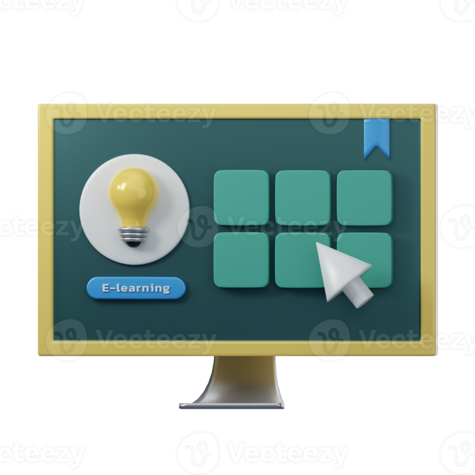 E Learning 3D Icon png