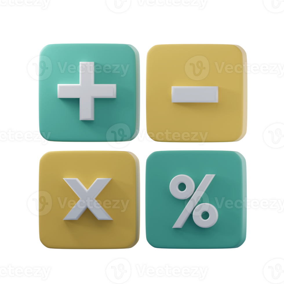 Mathematical Symbols 3D Icon png