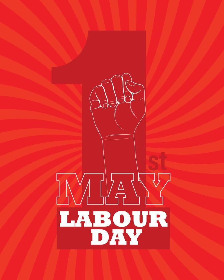 1 mayo - labor día. vector contento labor día póster o bandera