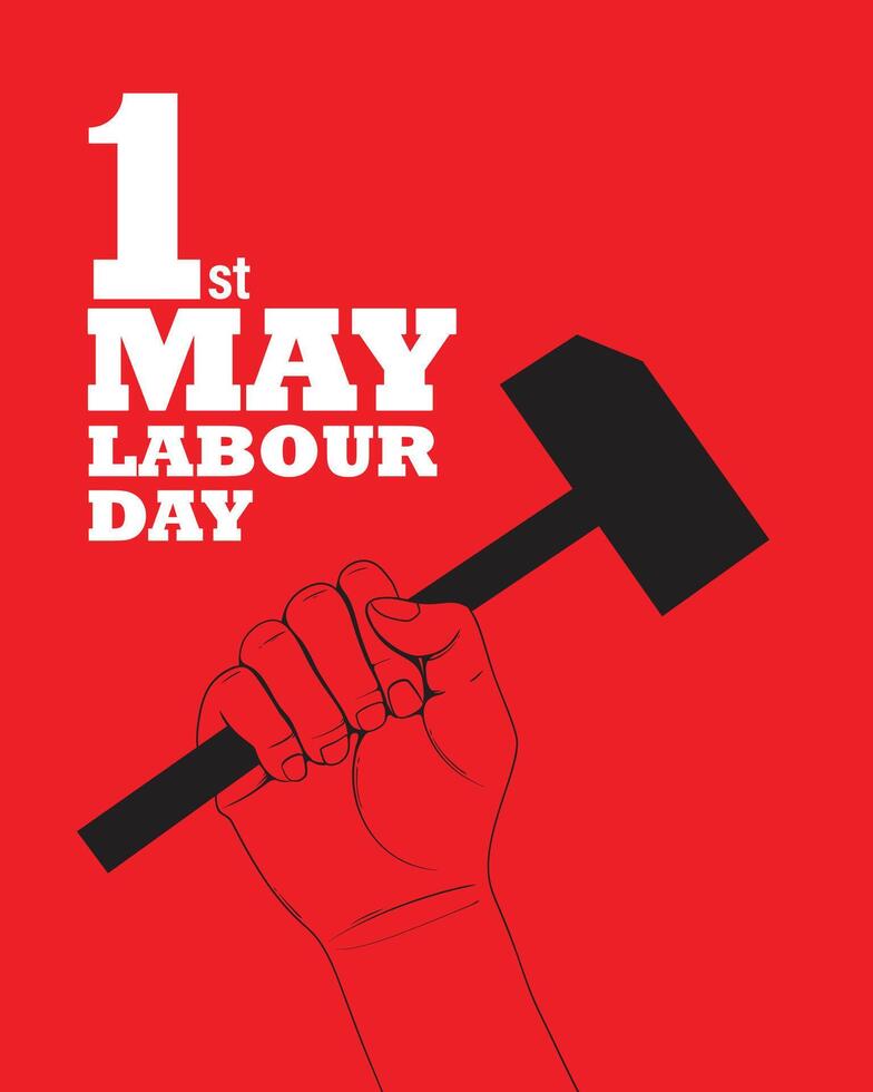 1 mayo - labor día. vector contento labor día póster o bandera