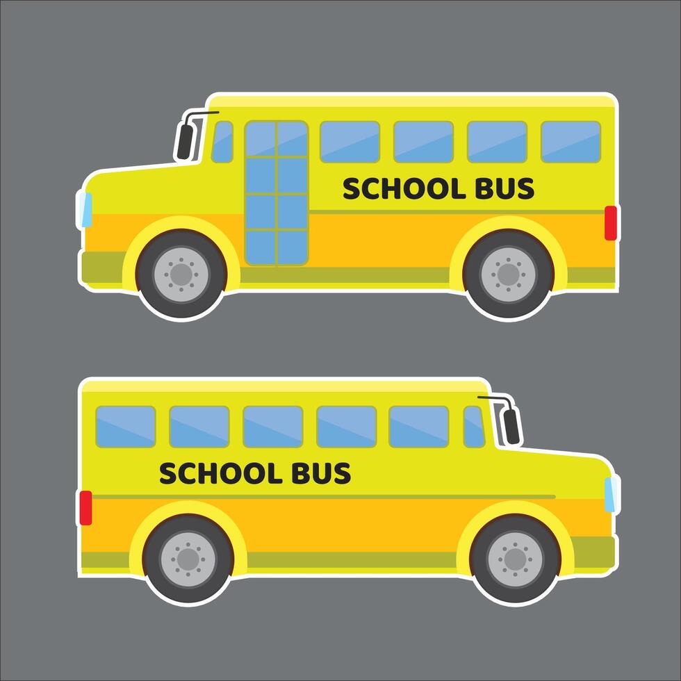 Illustration of school kids riding yellow school bus vector