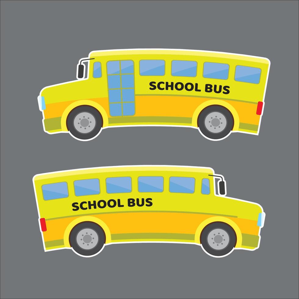 ilustración de colegio niños montando amarillo colegio autobús vector