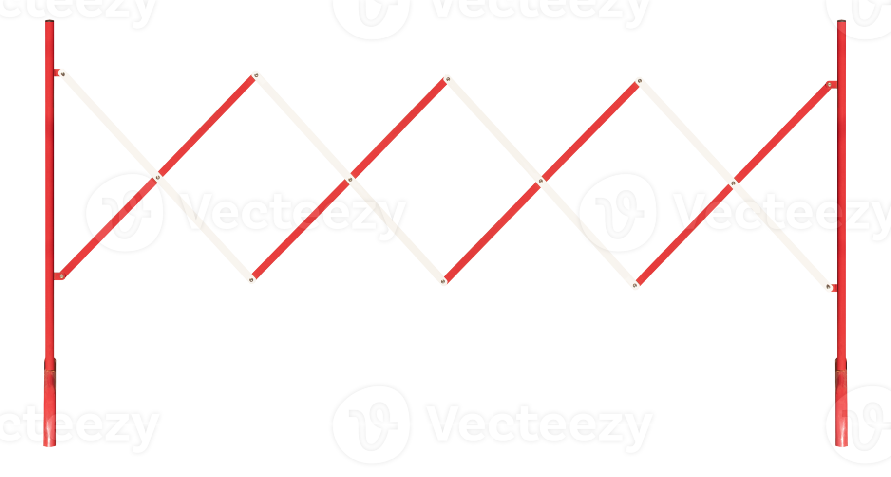 falsk upp röd och vit mönster stål barriär png