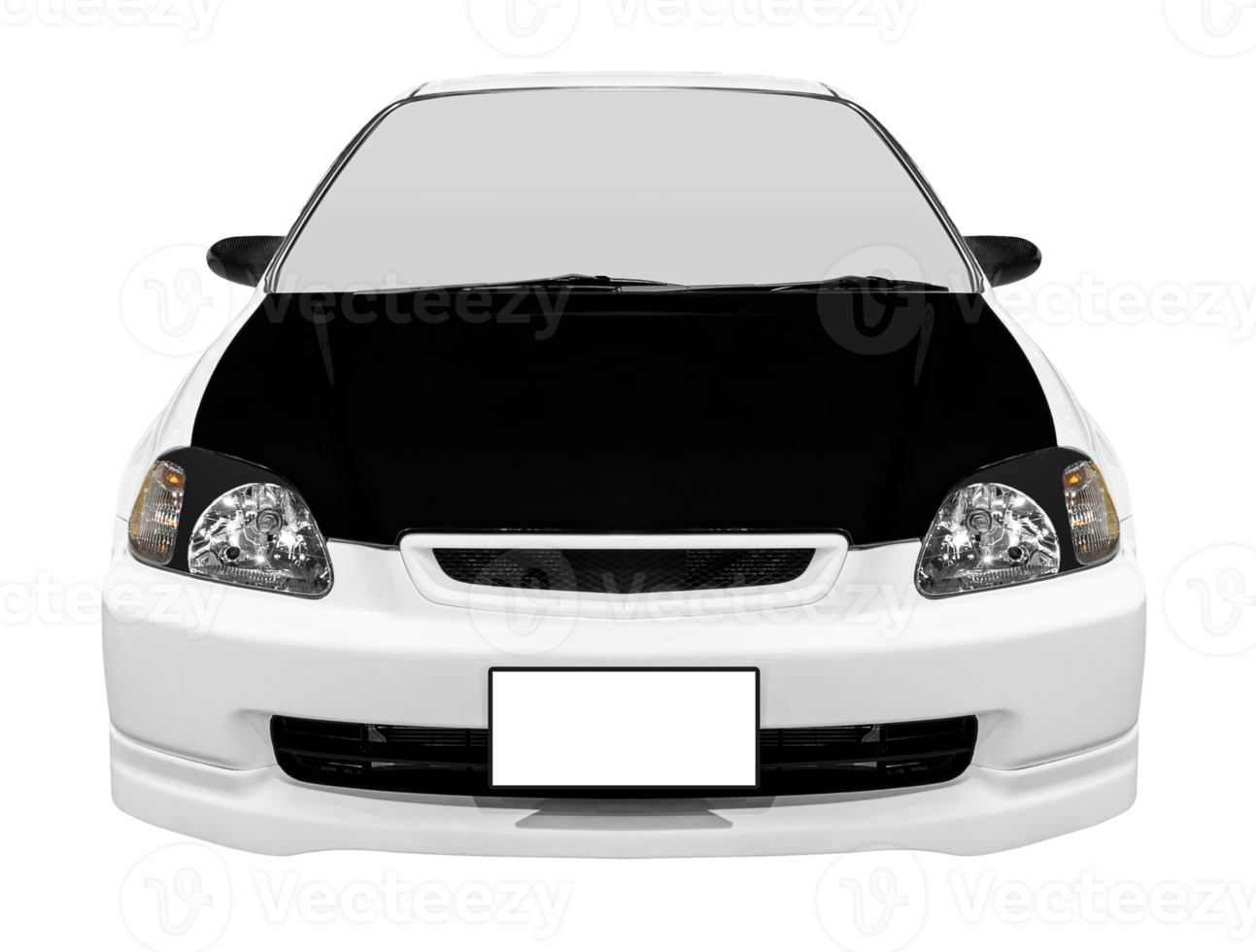 Front view white sport car png