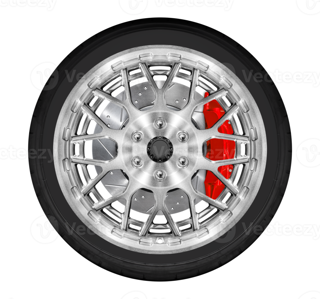 argent voiture roue avec frein étrier frein disque et pneu png