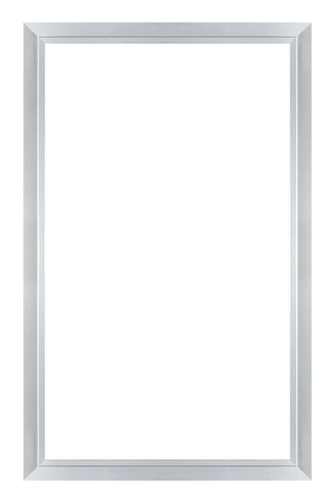 Mock up silver aluminium window frame png