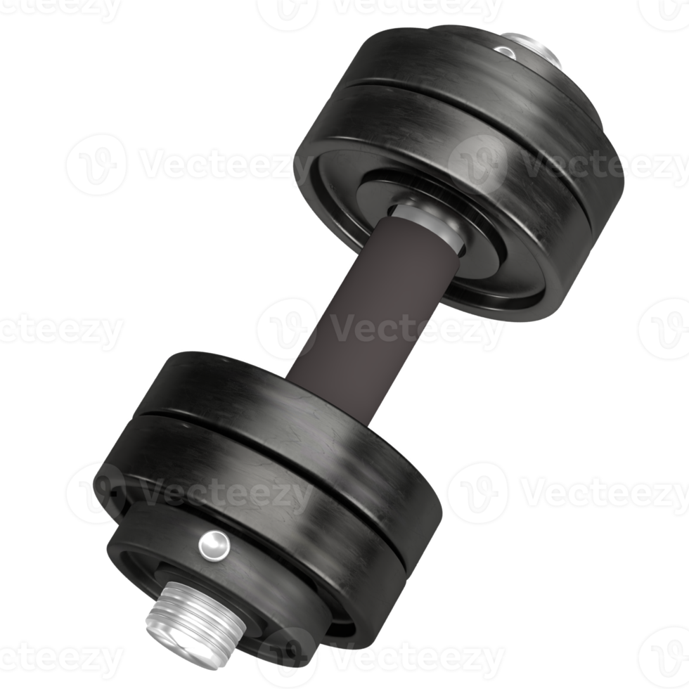 The dumbbell png image for bodybuilding or gym concept 3d rendering.