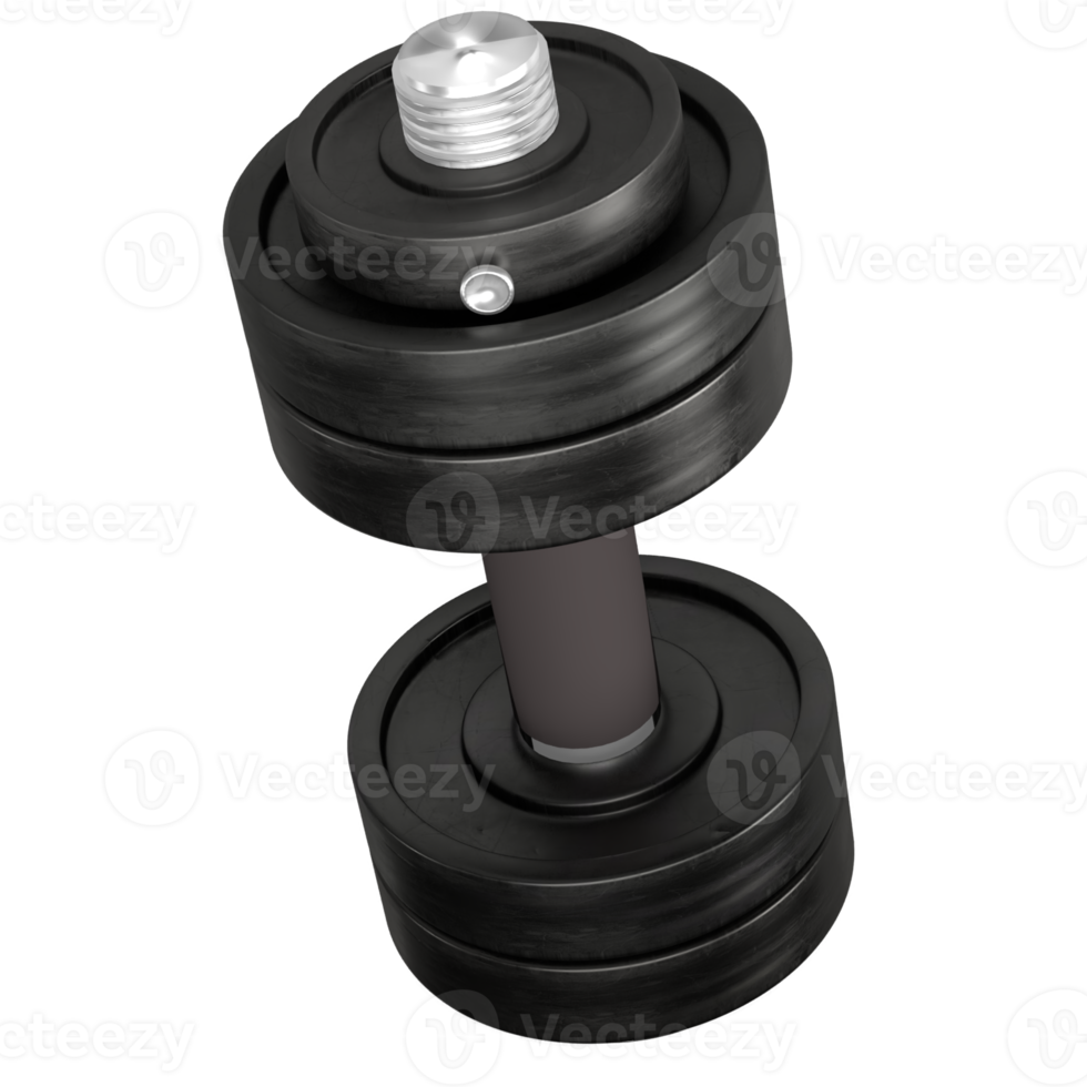The dumbbell png image for bodybuilding or gym concept 3d rendering.