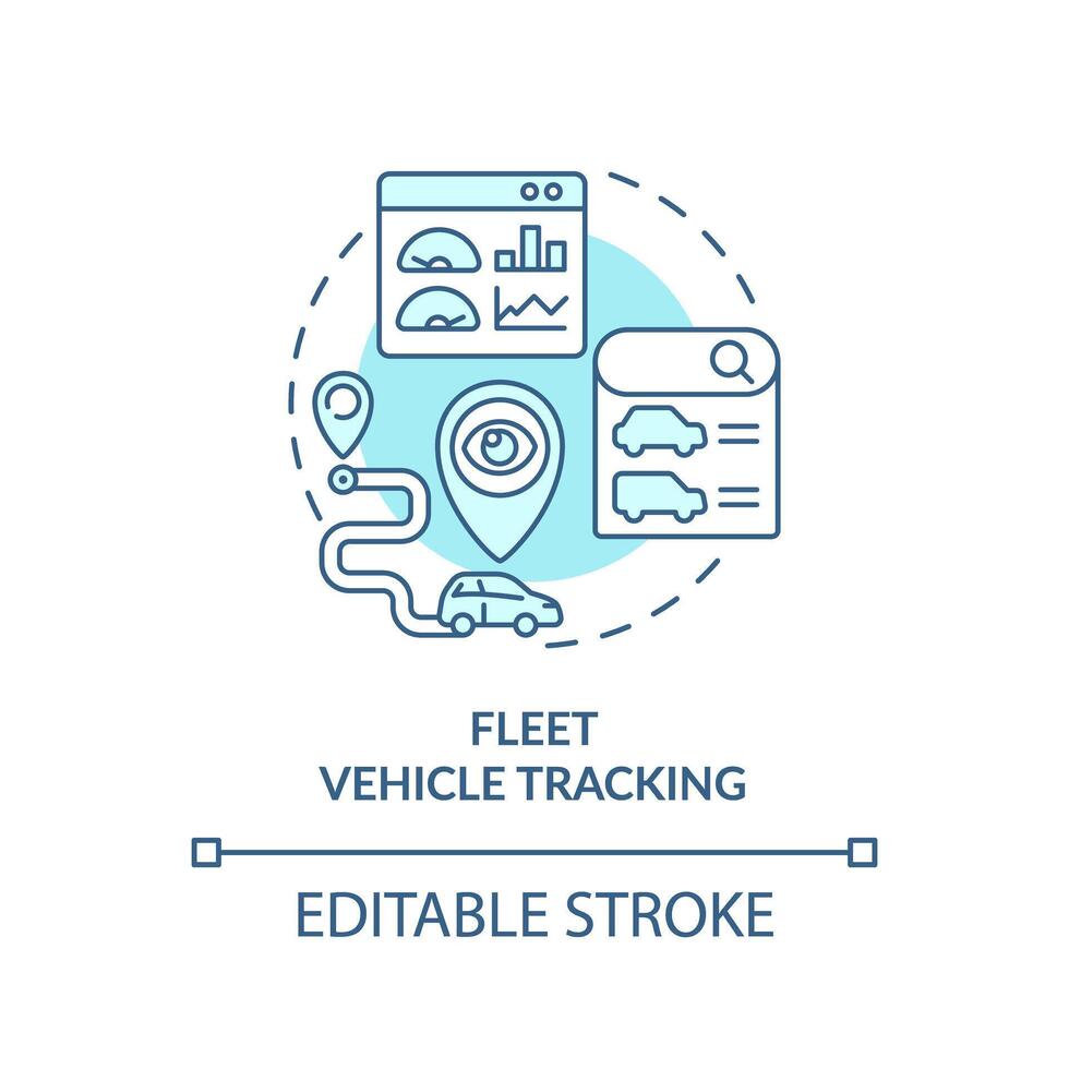 Fleet vehicle tracking soft blue concept icon. Reefer monitoring, route planning. Round shape line illustration. Abstract idea. Graphic design. Easy to use in infographic, presentation vector