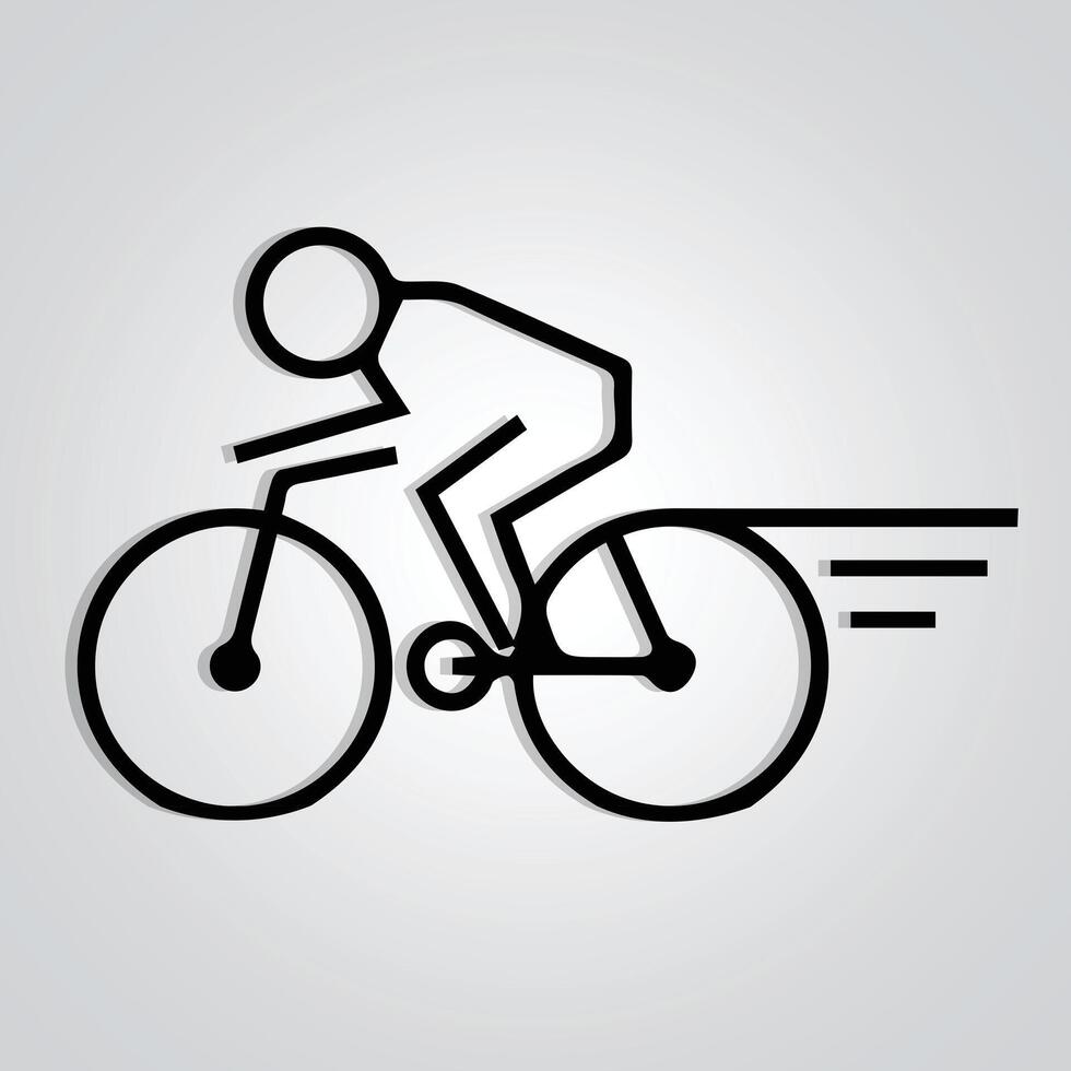 Racing bicycle, unique icon, cycle logo with a silver background. Vector illustration