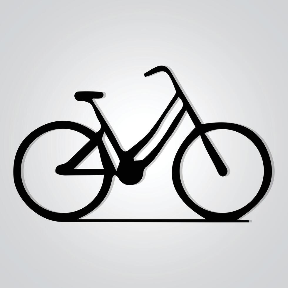 Bicycle unique icon on Silver Background. Vector illustration