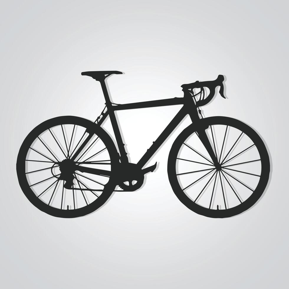 Racing Bicycle unique icon on Silver Background. Vector illustration