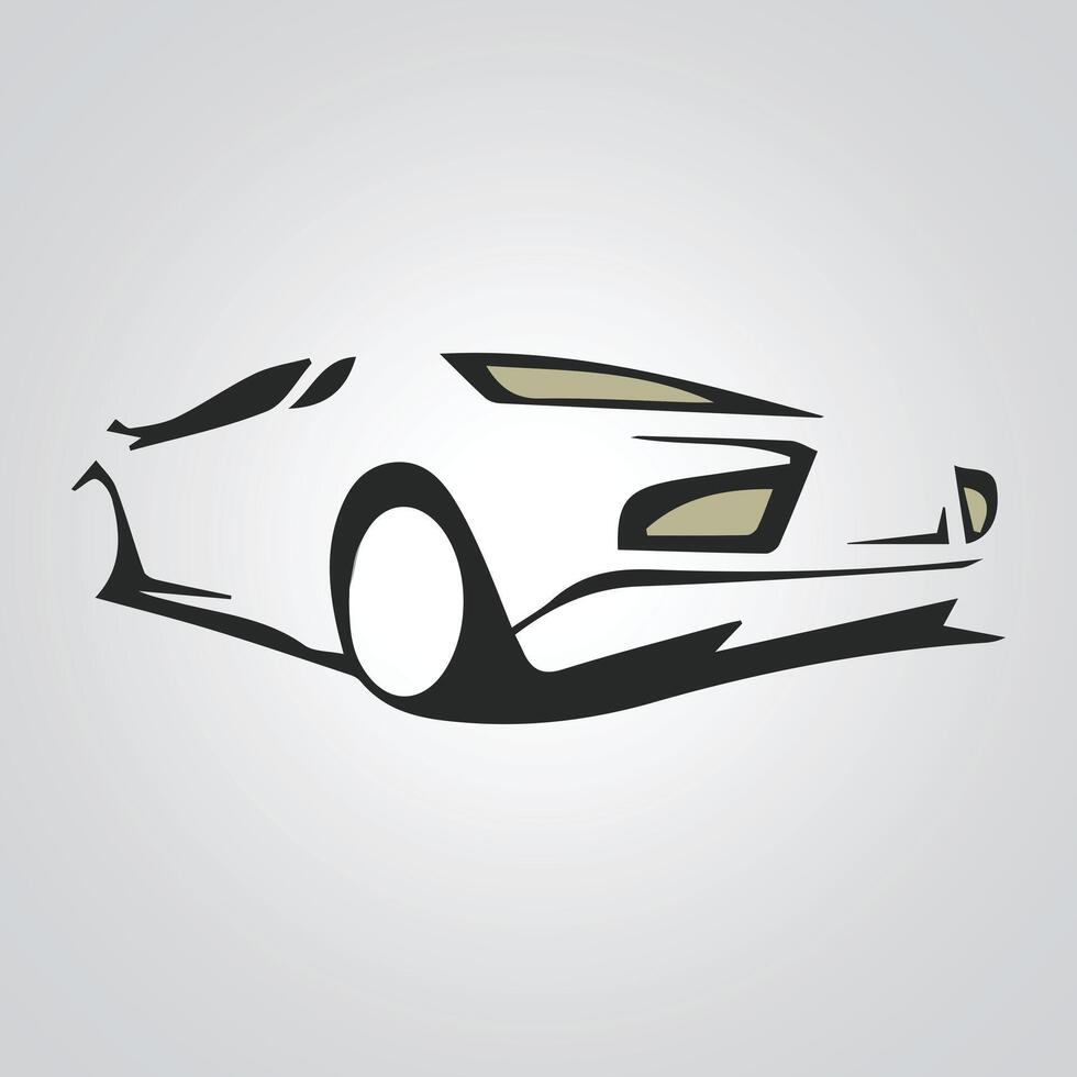 Car icons, vintage cars, unique icons, and a car logo with a silver background, Vector illustration