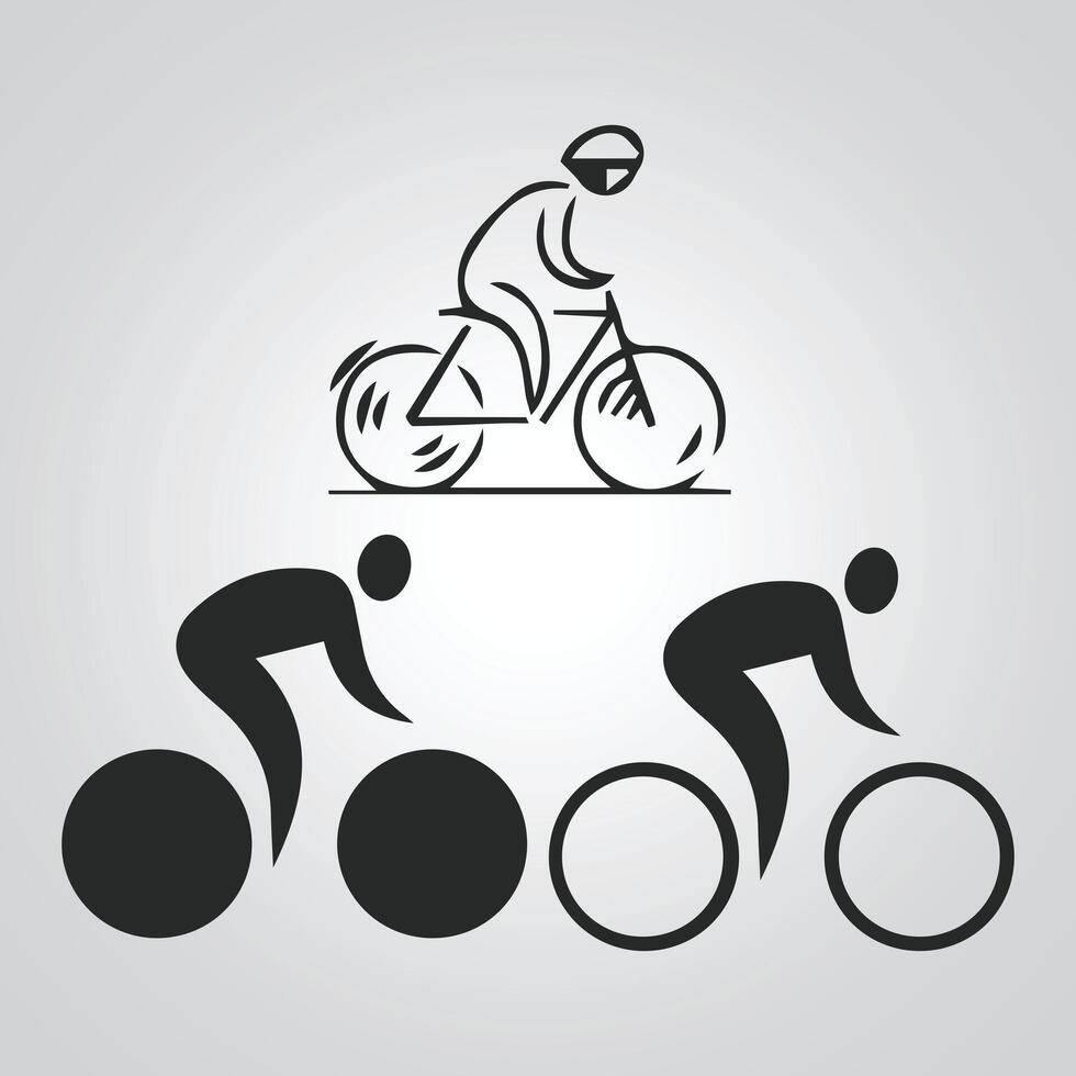 carreras bicicleta, Clásico ciclo, único icono, ciclo logo con un plata antecedentes. vector ilustración