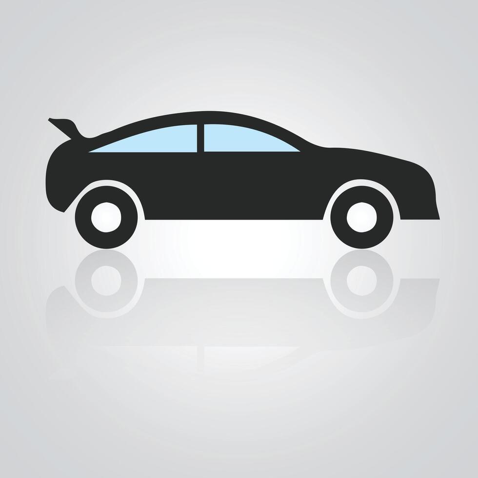 coche iconos, Clásico auto, único icono, coche logo con un plata antecedentes. vector ilustración