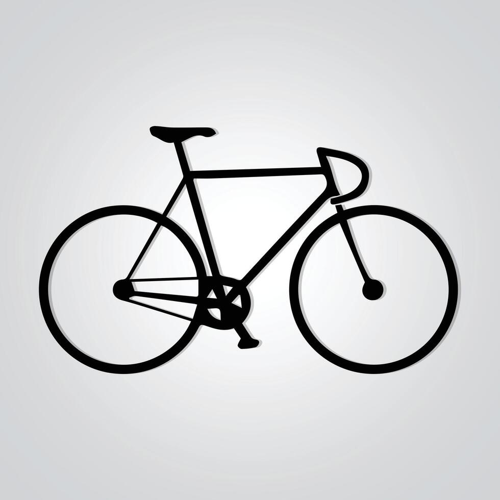 un único carreras bicicleta icono y ciclo logo con un plata antecedentes. vector ilustración