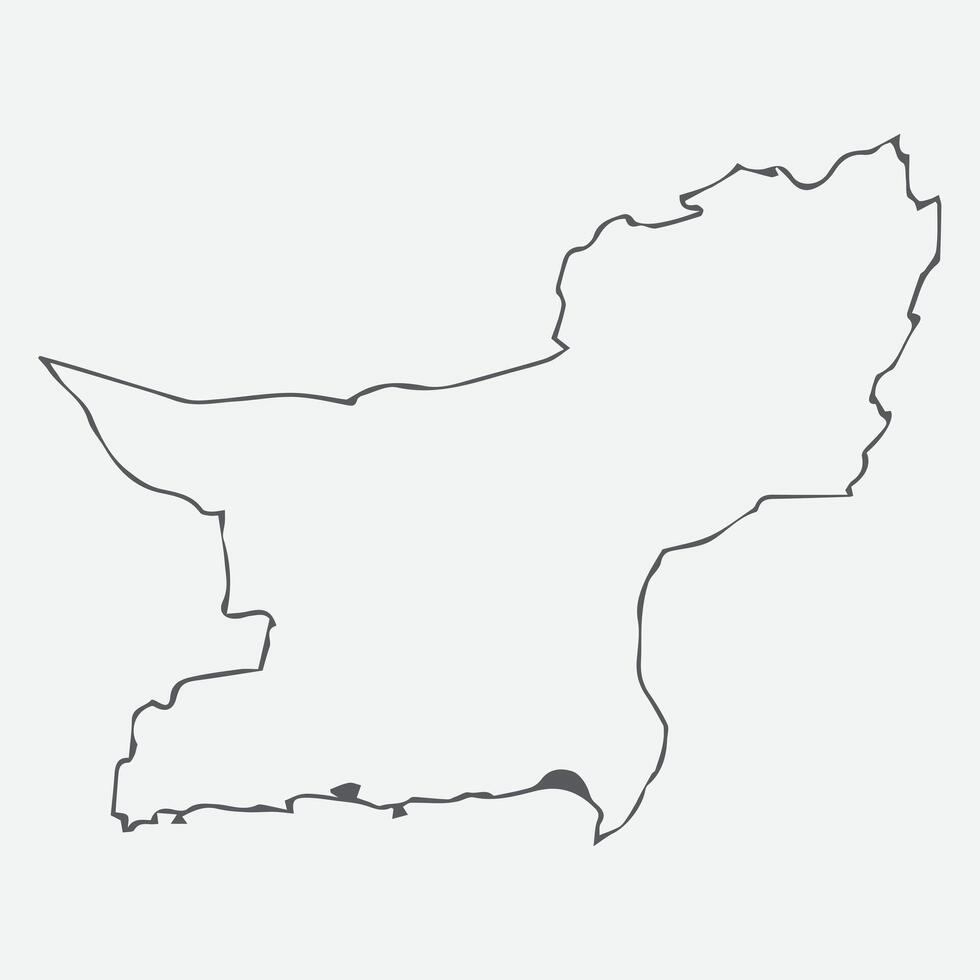 Balochistan Outline map Pakistan Province Vector Art