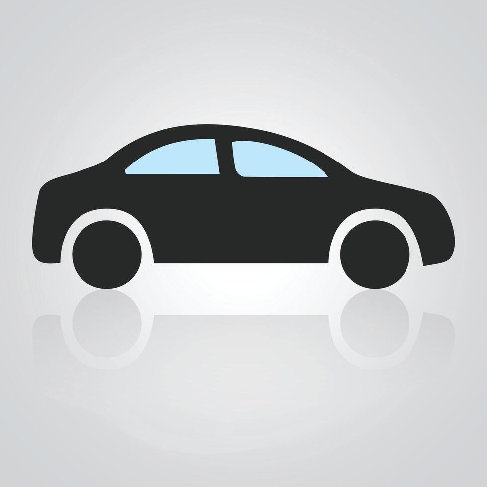 Car icons, vintage cars, unique icons, and a car logo with a silver background, Vector illustration