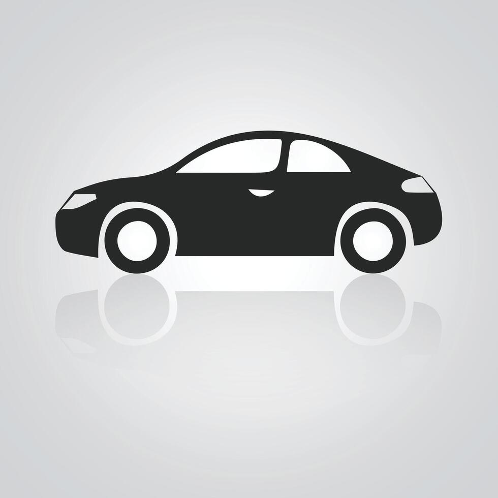 Car icons, vintage cars, unique icons, and a car logo with a silver background are also included. Vector illustration