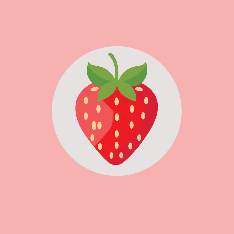 Strawberry minimalist clip art vector illustration