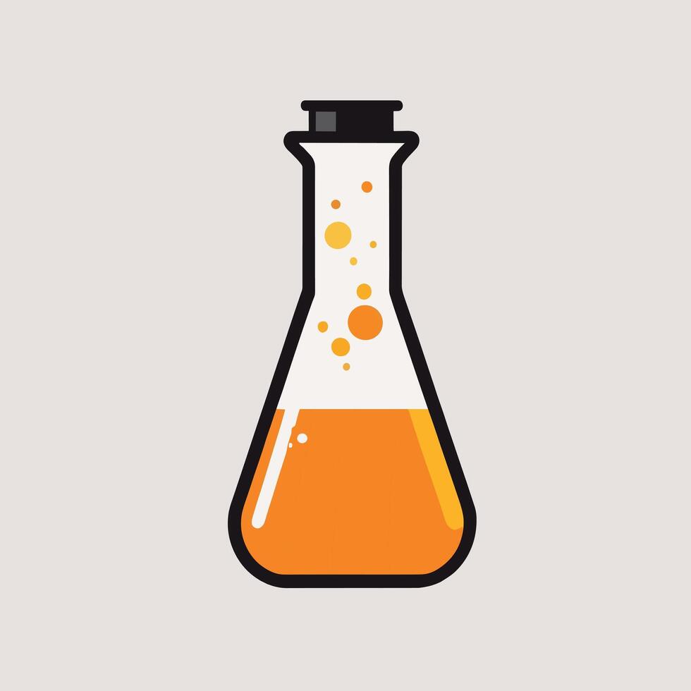 Lab flask chemical test tube scientific concept vector illustration