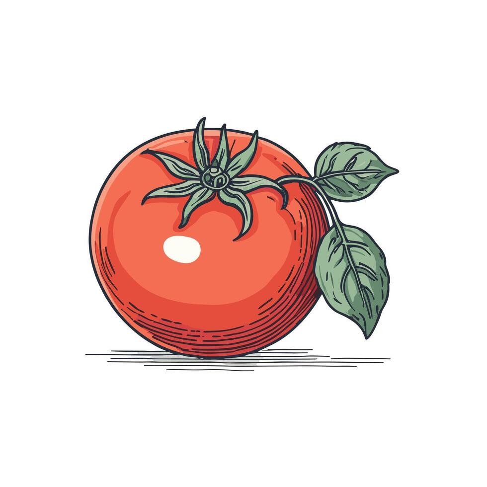 tomate acortar Arte vector ilustración