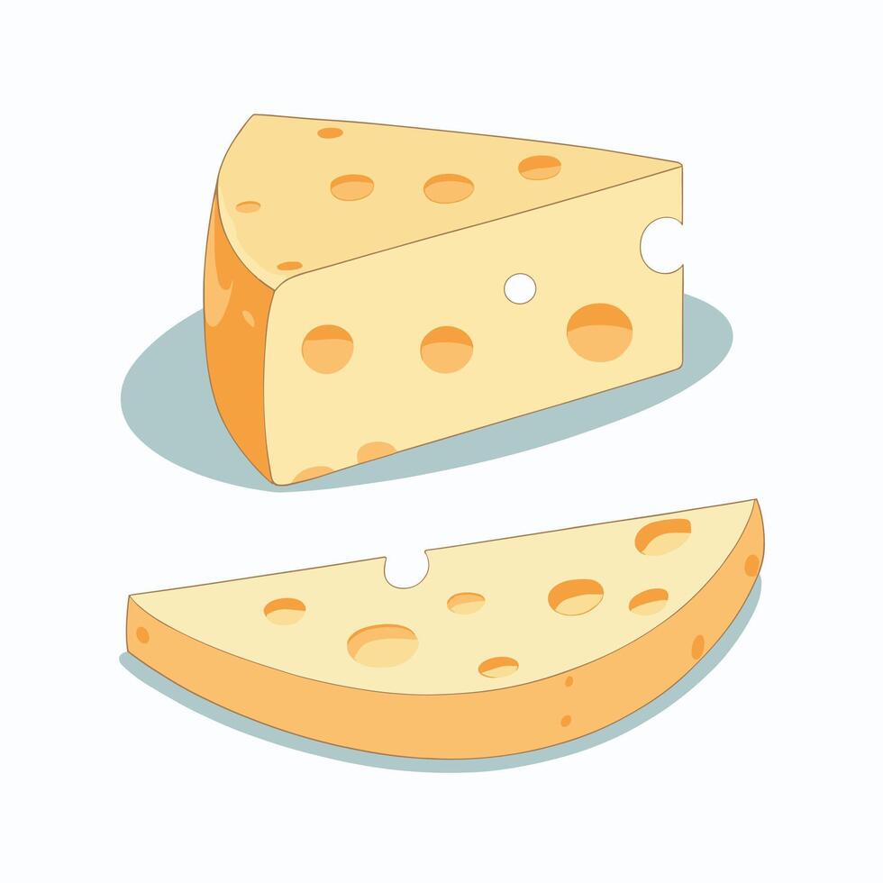 Cheese slice clip art cartoon illustration vector design