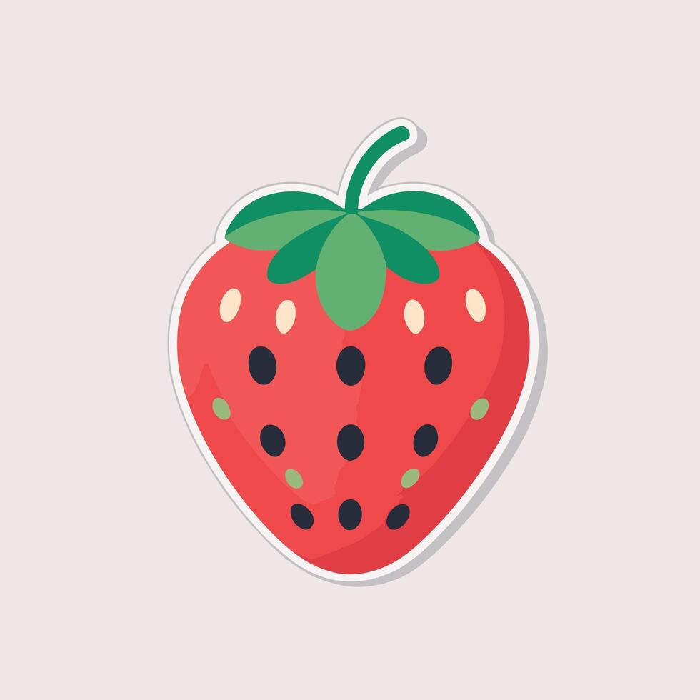 Strawberry minimalist clip art vector illustration