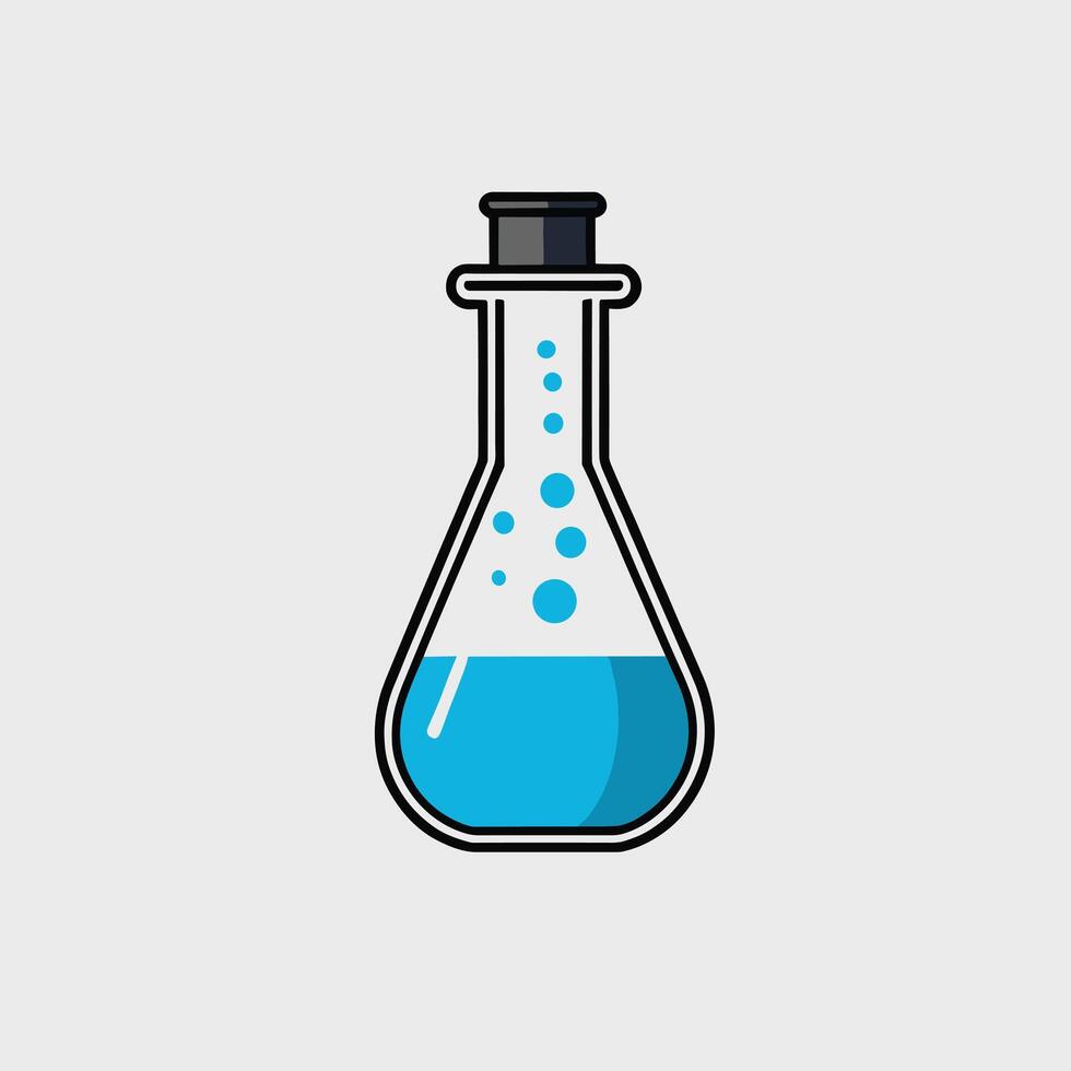 Lab flask chemical test tube scientific concept vector illustration