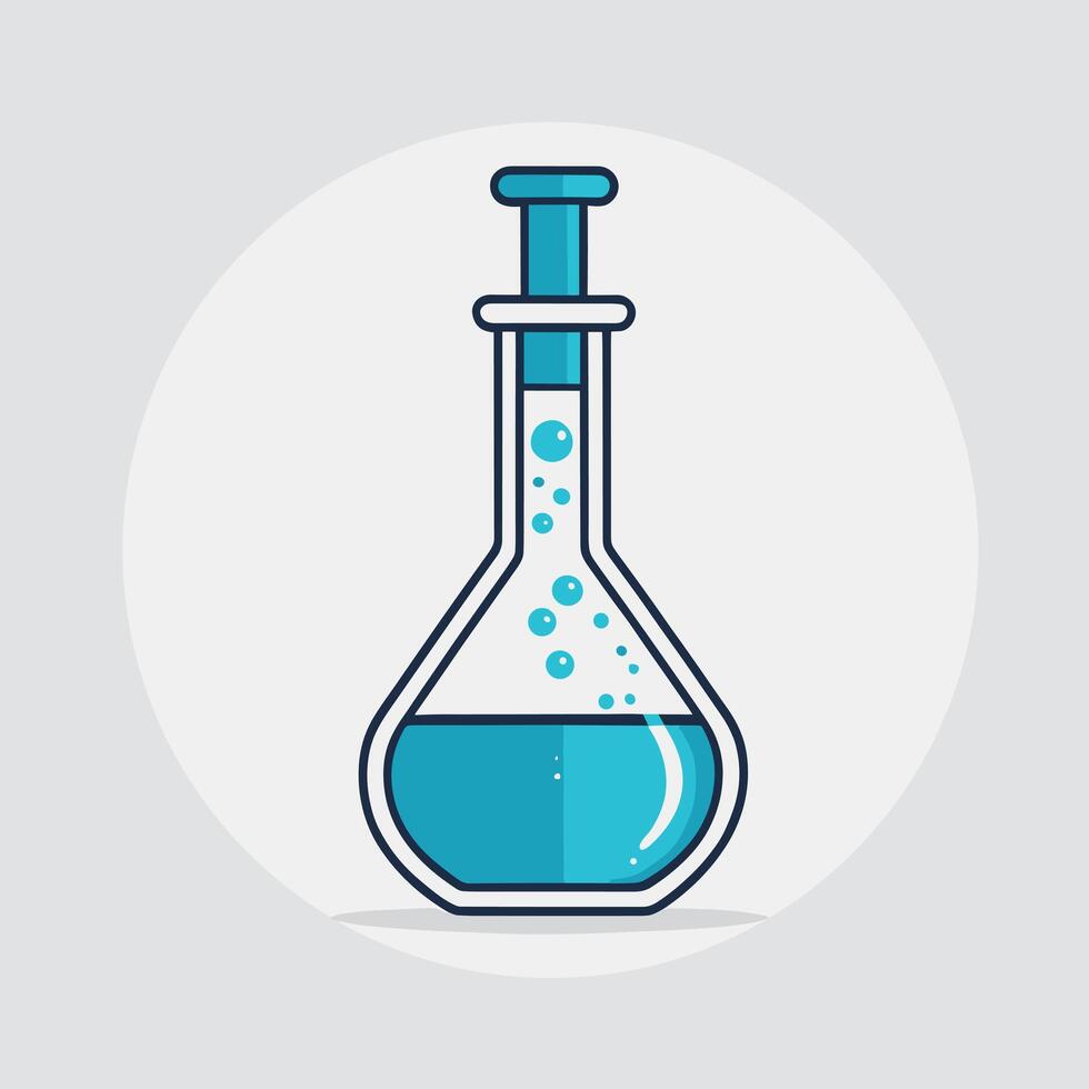 Lab flask chemical test tube scientific concept vector illustration