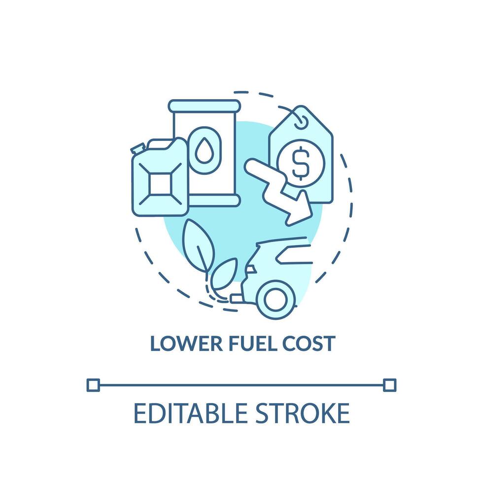 Lower fuel cost soft blue concept icon. Price reduction. Fleet expenses, gas prices. Round shape line illustration. Abstract idea. Graphic design. Easy to use in infographic, presentation vector