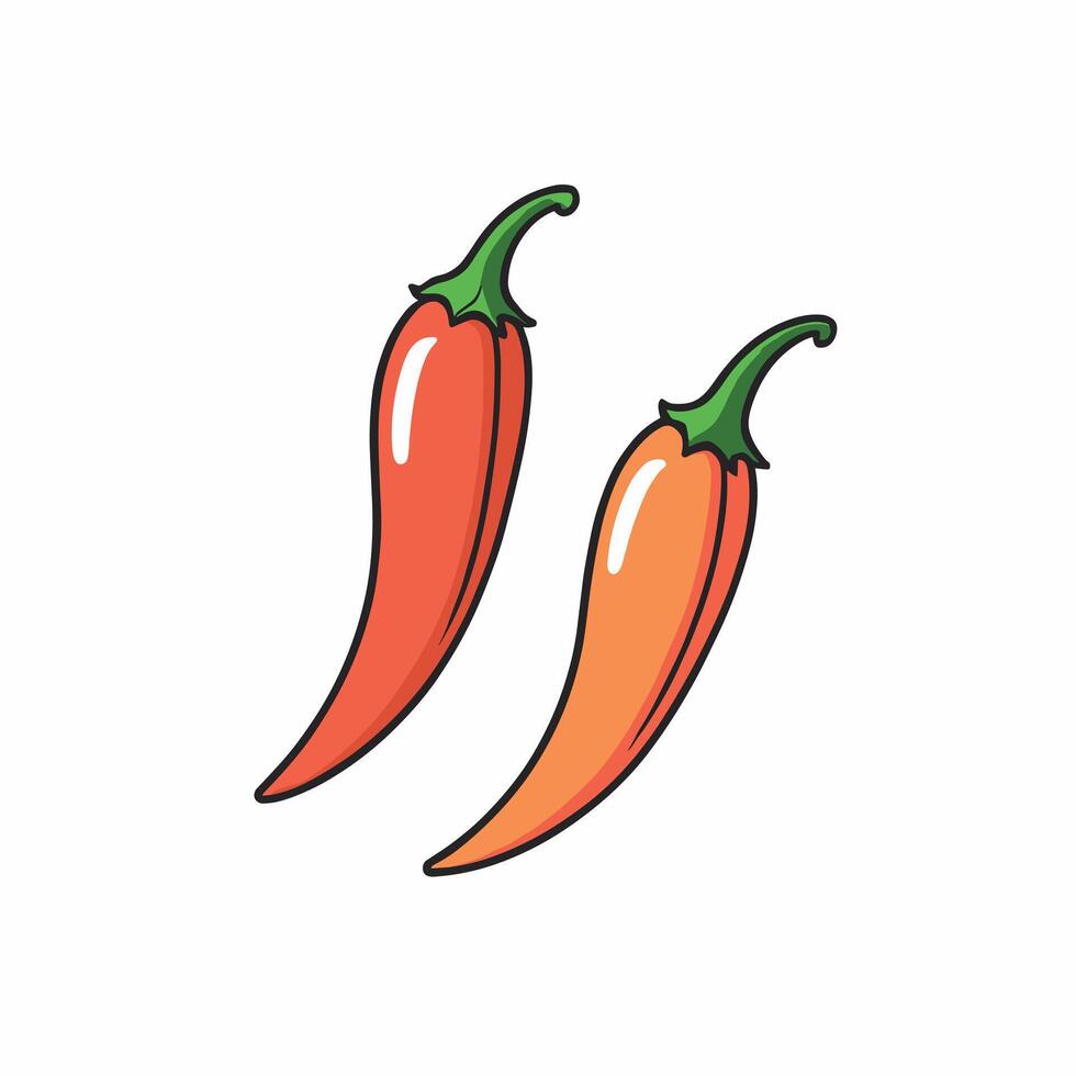 Red hot chilli pepper clip art illustration vector design