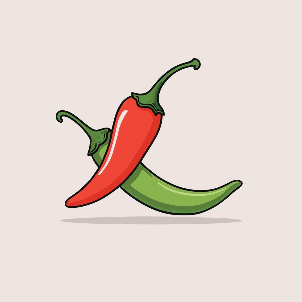 Red hot chilli pepper clip art illustration vector design
