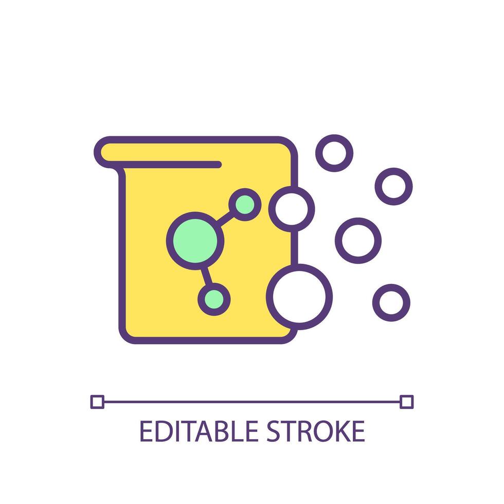 Scientific fermentation RGB color icon. Laboratory conditions, testing. Biotechnological process. Synthetic biology. Isolated vector illustration. Simple filled line drawing. Editable stroke
