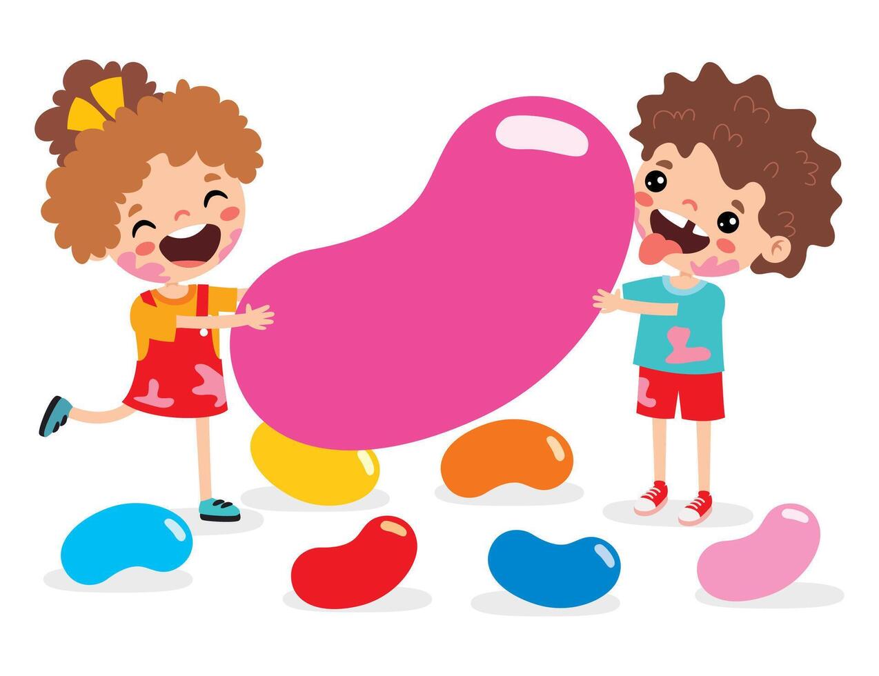 Illustration Of Kid With Jelly Bean vector