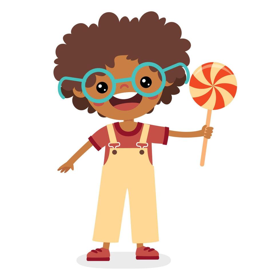 Illustration Of Kid With Candy vector