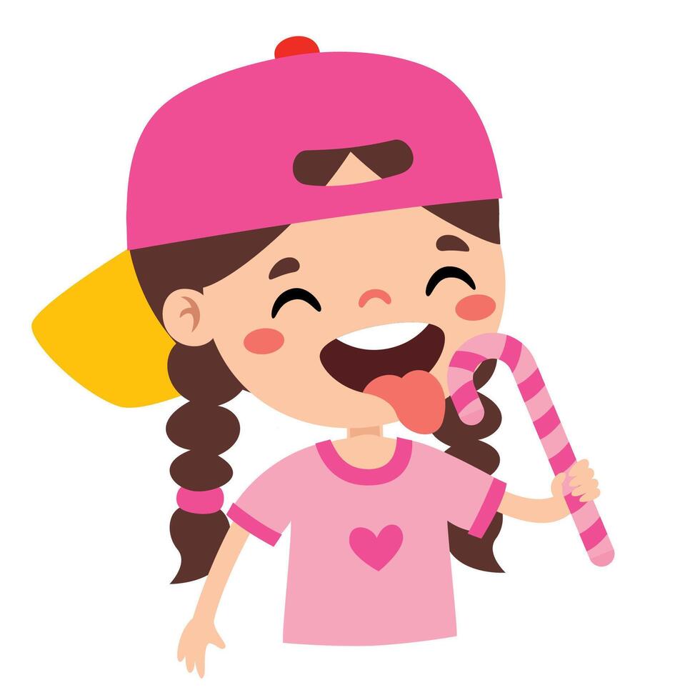 Illustration Of Kid With Candy vector
