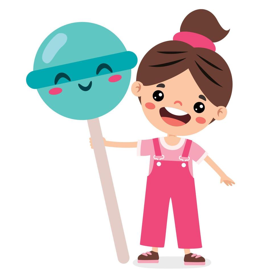 Illustration Of Kid With Lollipop vector