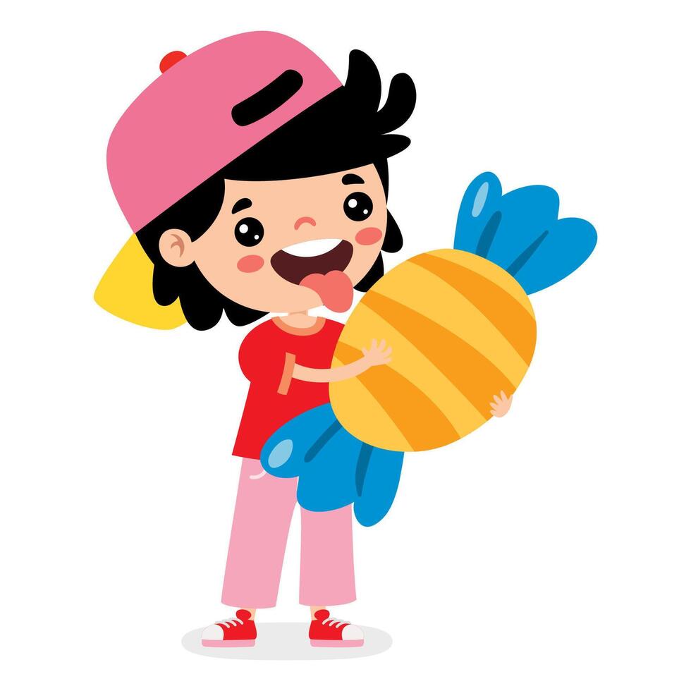 Illustration Of Kid With Candy vector