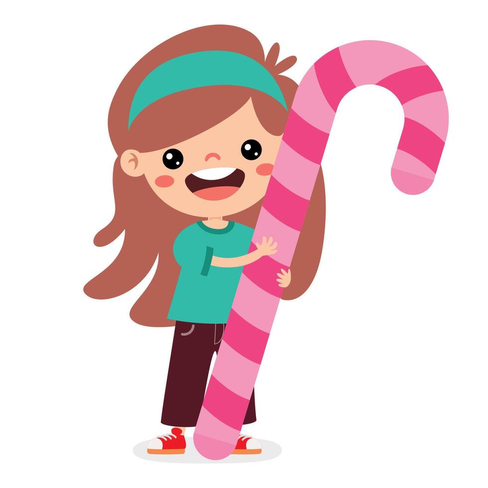 ilustración de niño con caramelo vector