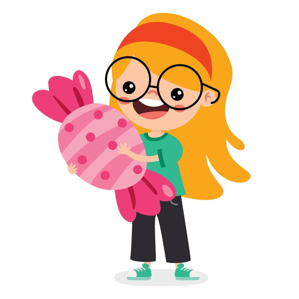 Illustration Of Kid With Candy vector